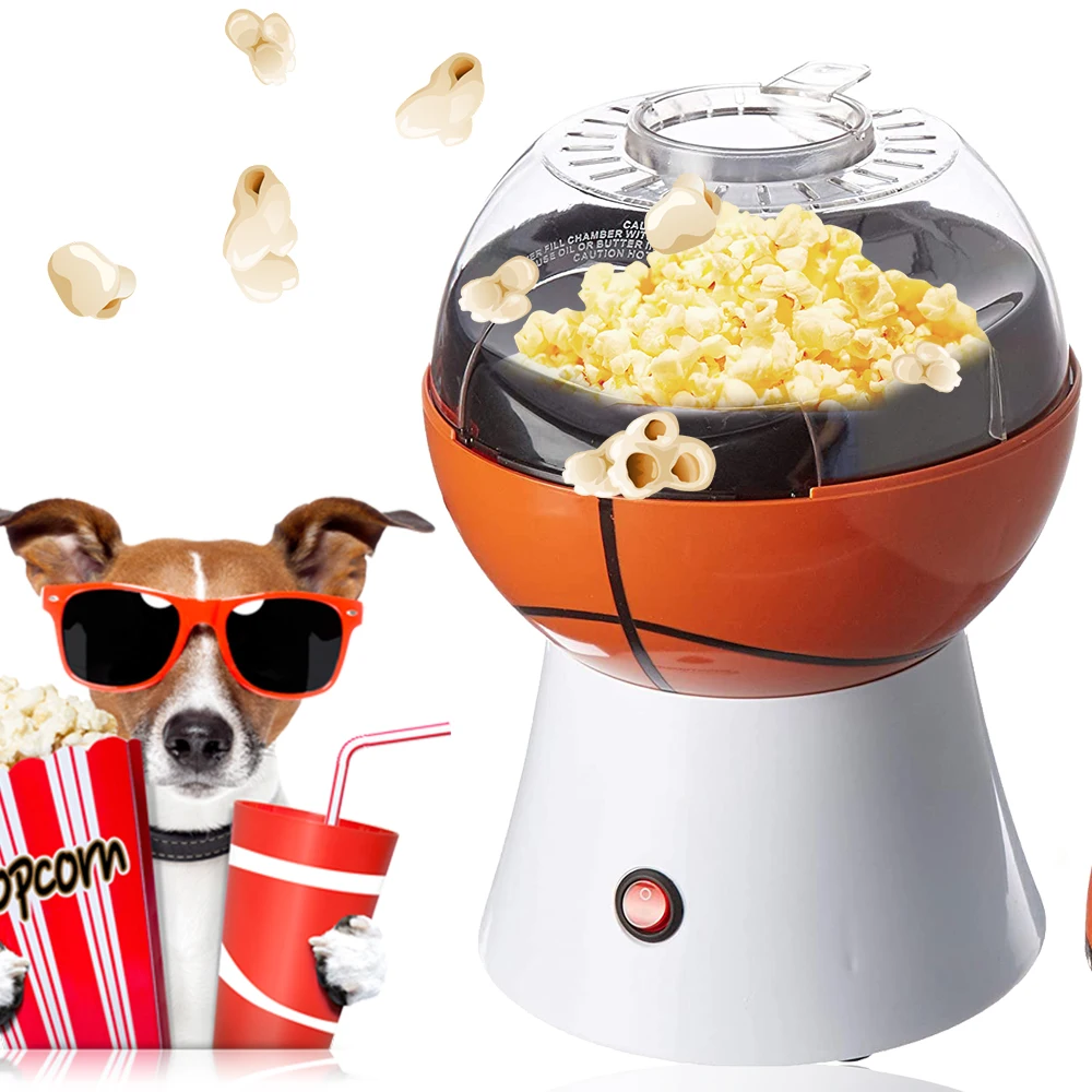 Hot Sale Basketball Shape Popcorn Making, Machine Mini Small Basketball Shape Popcorn Maker Hot Air/