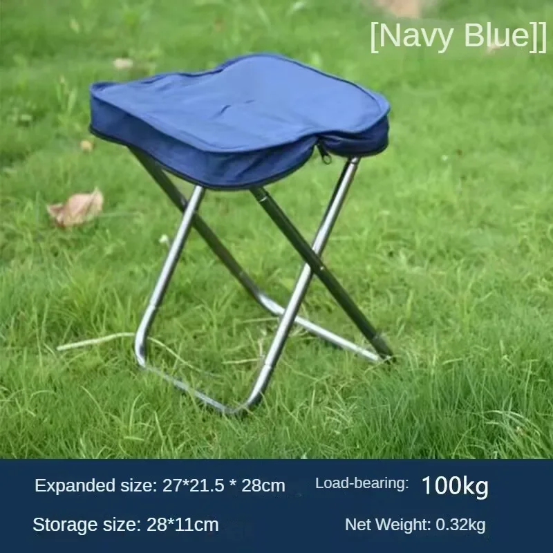 Stainless steel outdoor handbag folding stool portable folding chair camping stool camping fishing stool