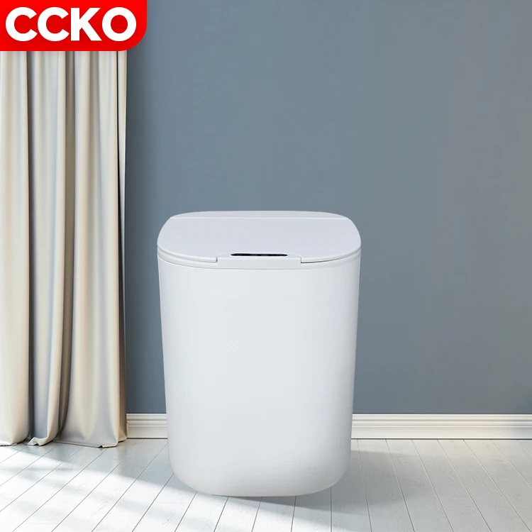 New White Grey 16L Garbage Bin Trash Bin Toilet Bathroom Kitchen Smart Sensor Garbage Bin Automatic Trash Can Smart Trash Can