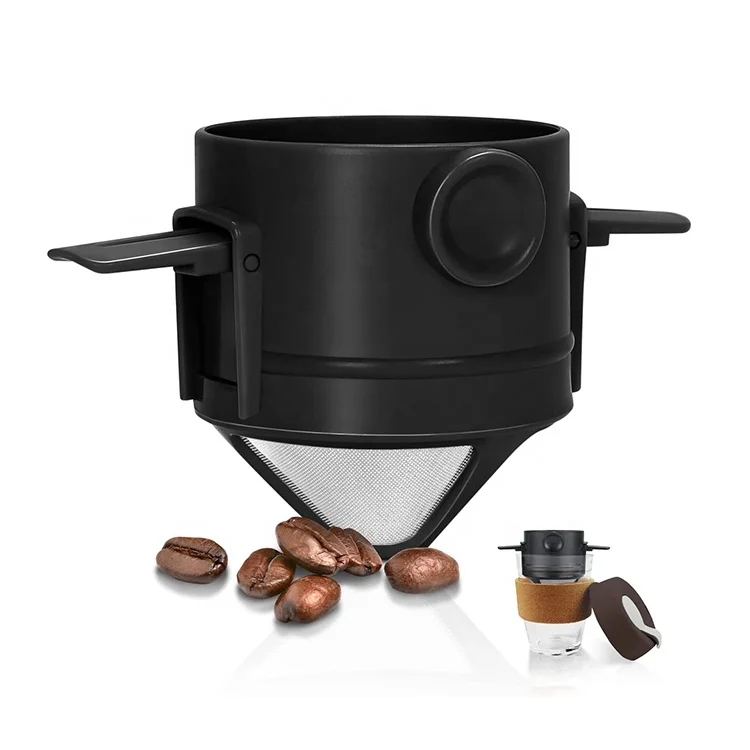 Top Quality Easy Clean Pour Over Coffee Dripper ABS Resins Dual Stainless Steel Mesh Pour Over Coffee Dripper