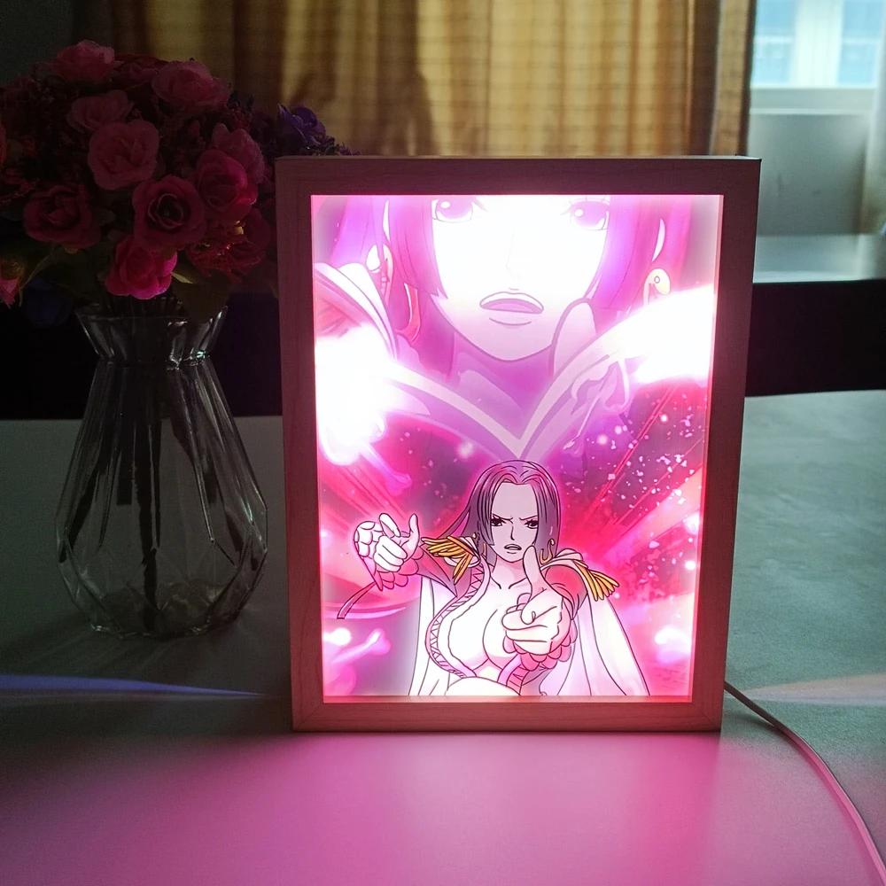 Wood Photo Frame LED Night Light Home Decoration Creative USB Hanging Picture Solid Christmas Bedroom Small Silicone 60 Modern