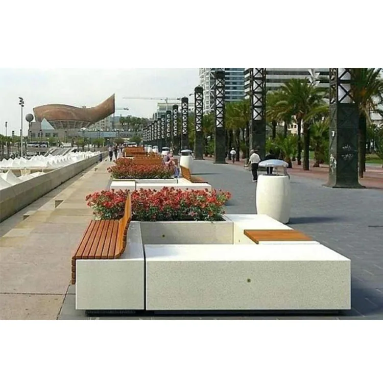 wood and concrete  commercial cheap public park benches outdoor benches
