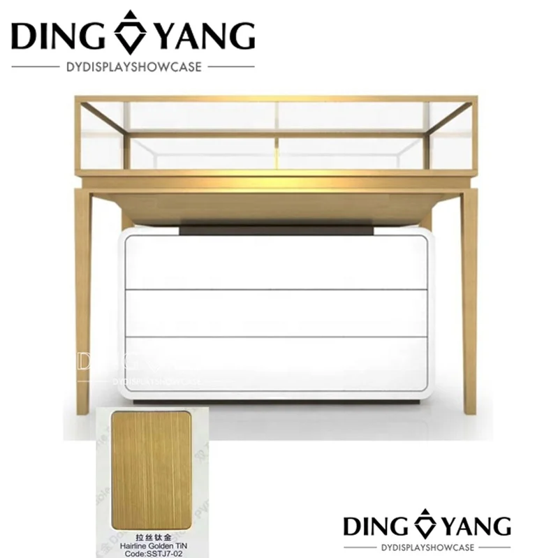 Jewelry Showcase Manufacturer  OEM Gold Jewelry Showcases With Lockable Storage , No Installation And Can Be Used Directly