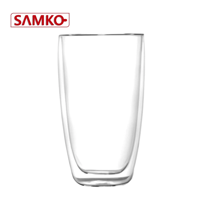 
borosilicate insulated double wall glass cup 450ml 