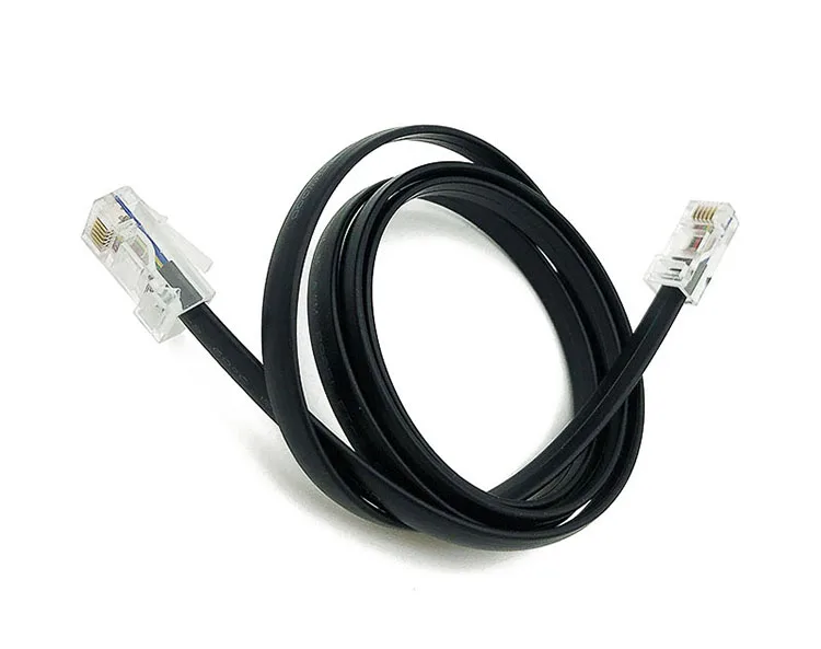 Телефонный Шнур UL20251 AWG 28, черный плоский провод с модульными разъемами RJ12 6P6C, длинный корпус, длина конца 1 метр/3,28 фута