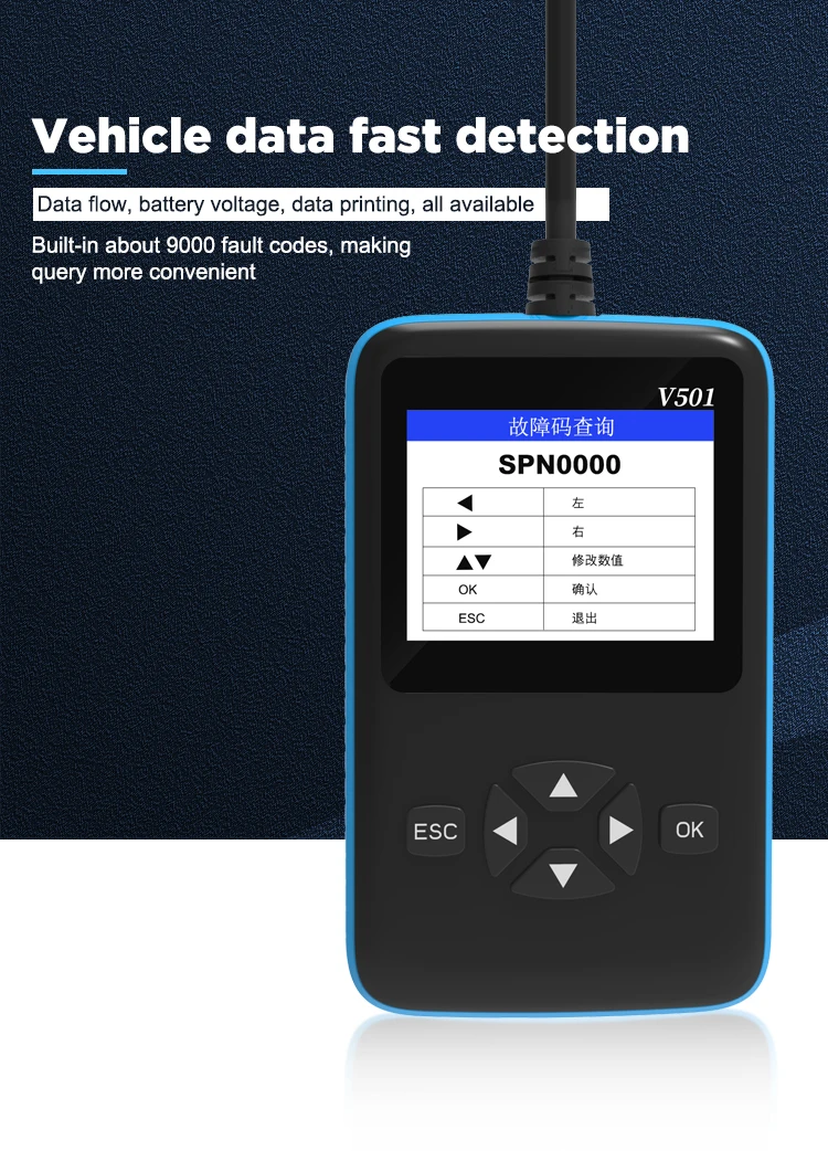 Factory Direct Price 2 New Obd Car Diagnostic Scanner Machine For All Cars Obd2 Code Reader No.V501