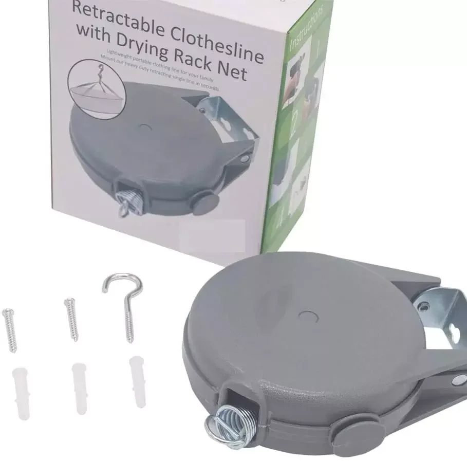 Double Retractable Washing Lines Heavy Duty Clothes Line Retractable Clothesline Rope for Indoor Outdoor Laundry Drying