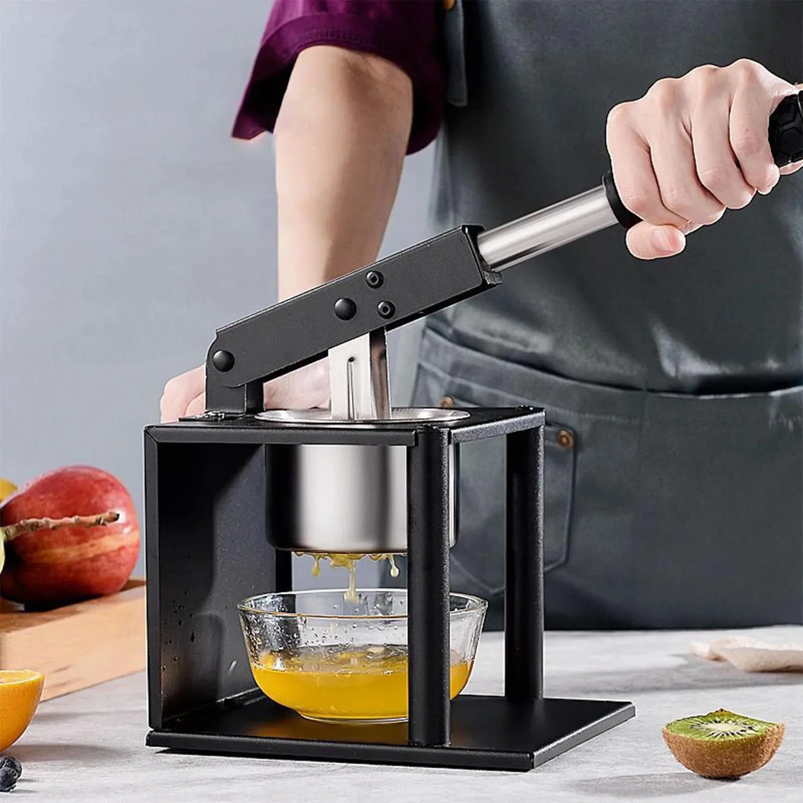 Manual juicer with rod Stainless steel manual lemon Orange Citrus juicer Hand press heavy duty juice essence juicer