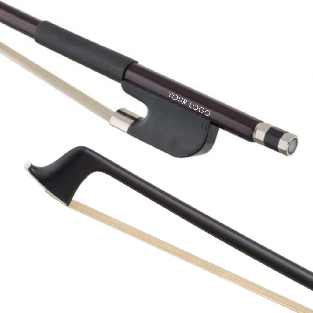 NAOMI MUSIC Sturdy Student Model Double Bass Bow 4/4-1/8 W/Mongolian Horsehair Plastic Frog Leatherette Grip Cello Accessories Fiddle