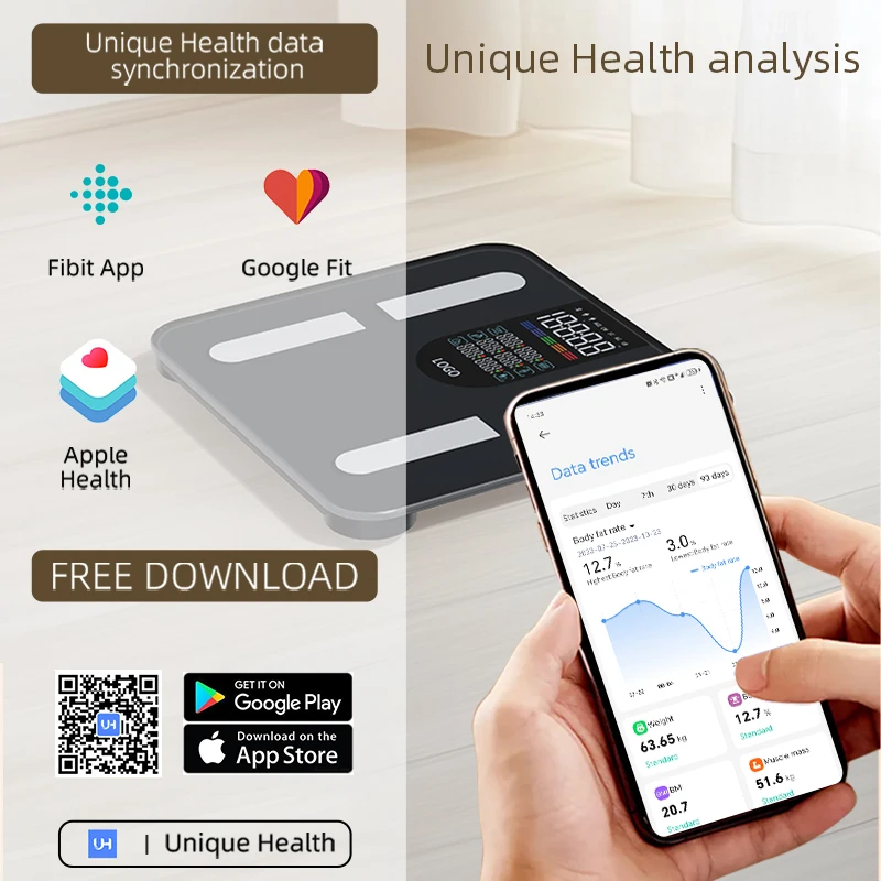Factory Supply Customized Weghing Scale Hot Selling Square 227kg Electronic Scale Bluetooth Bio Impedance Smarty Body Fat Scale