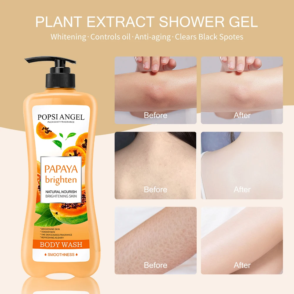 Customized  Natural Whitening Deep Cleansing Papaya Body Wash Bath l Anti-Aging Shower Gel