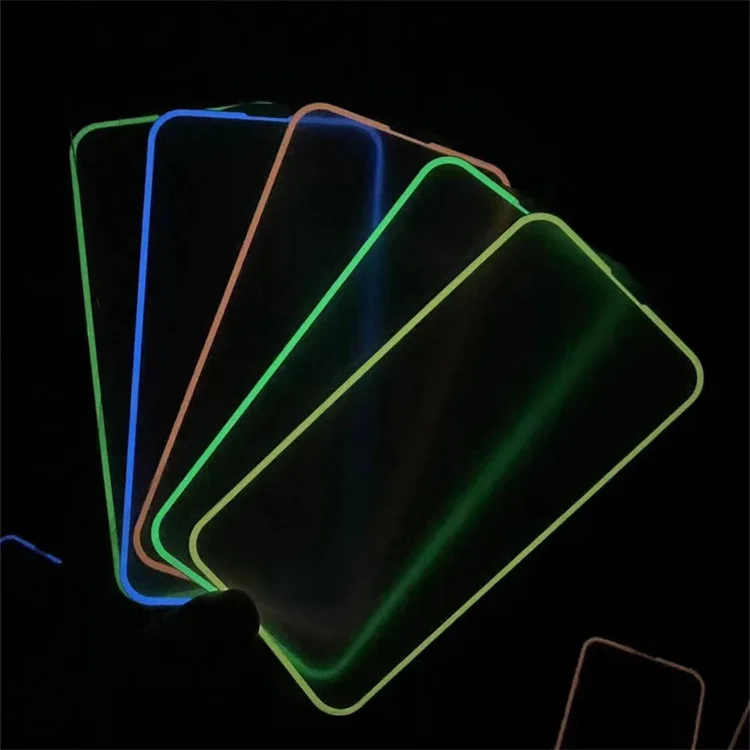 HD Clear 9H Tempered Glass Colorful Luminous Screen Protector For iPhone 11 12 13 Pro Max Mini X XR XS 6 7 8 Plus Glow in Dark
