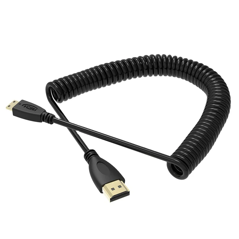 
 Mini HDMI Male To HDMI Male Cord Kabel Coiled Cable 6FT 1.8M   (60728865236)