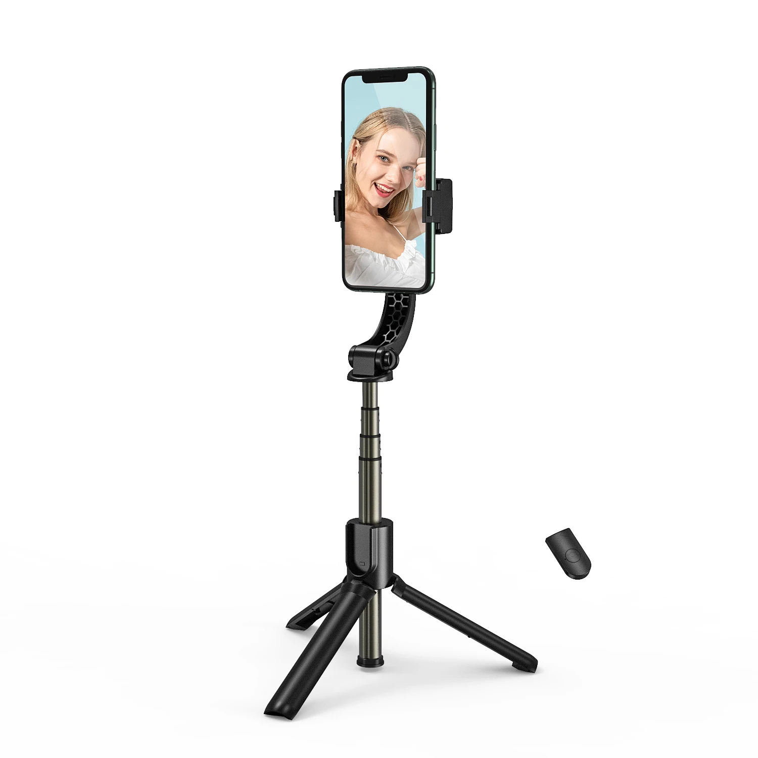 High quality selfie stick tripod foldable single axis gimbal stabilizer anti shake mobile gimbal wireless gimbal stabilizer