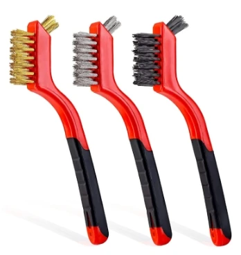 Wire Brush Brass/ Stainless Steel/ Nylon Brushes set for Cleaning Rust Removal, Dirt, Paint Scrubbing Wire Brush Set