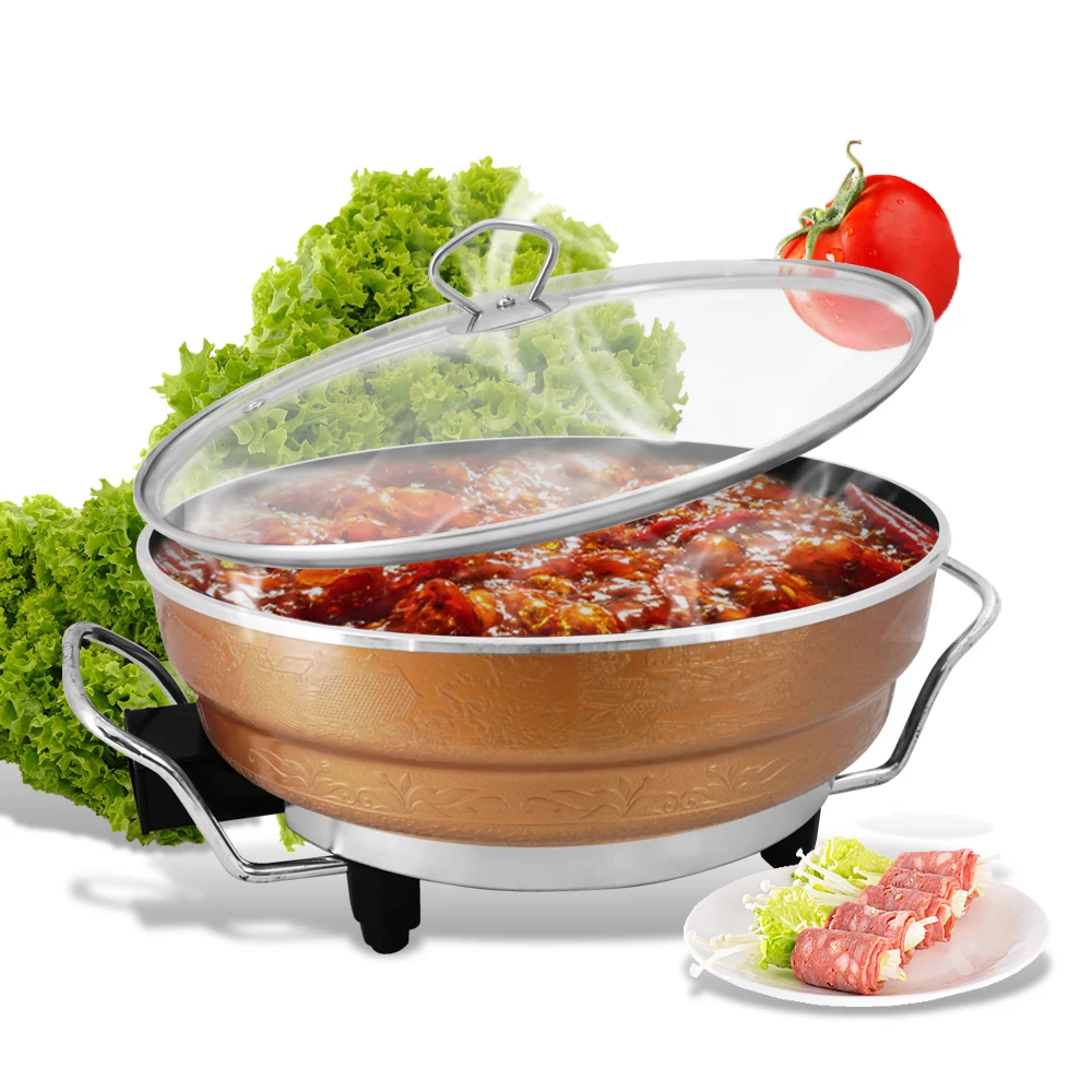 2023 Multifunction Chinese and Korean Cooker Soup Hotpot Steam Electric Heating Insulated Hot Pot with Food Steamer for Cooking