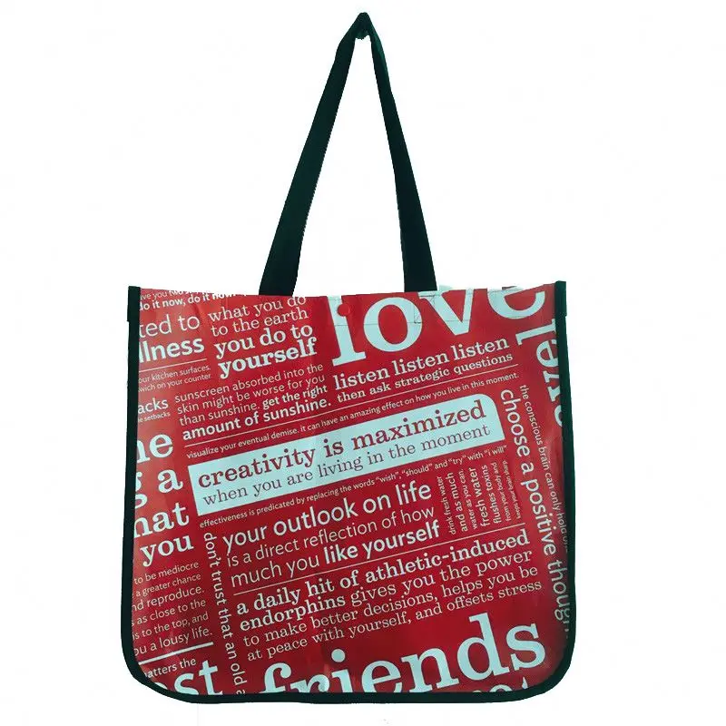 CVP Factory Wholesale round bottom TOP Quality Custom LOGO printed reusable Laminated Tote PP Woven shopping Bag