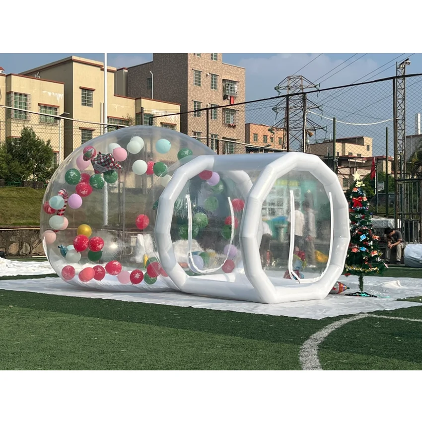 Outdoor Giant Transparent Inflatable Crystal Igloo Dome Bubble Tent Heated Inflatable Bubble Tent With Balloons