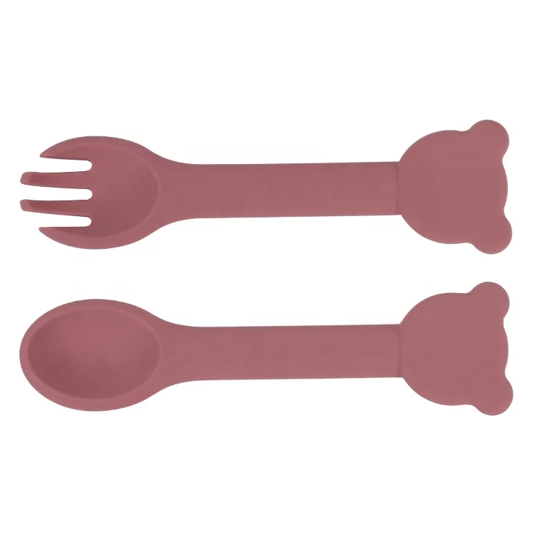 2021 Eco-friendly Food Grade Custom Feeding Suction Silicone Baby  bear Bowl And Spoon