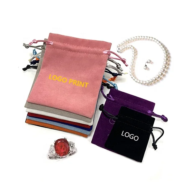 Роскошные серьги с индивидуальным логотипом, кольцо-брошь с конфетами, красные, розовые, золотые, белые, черные бархатные ювелирные изделия на шнурке, сумка, замшевый мешочек для ювелирных изделий