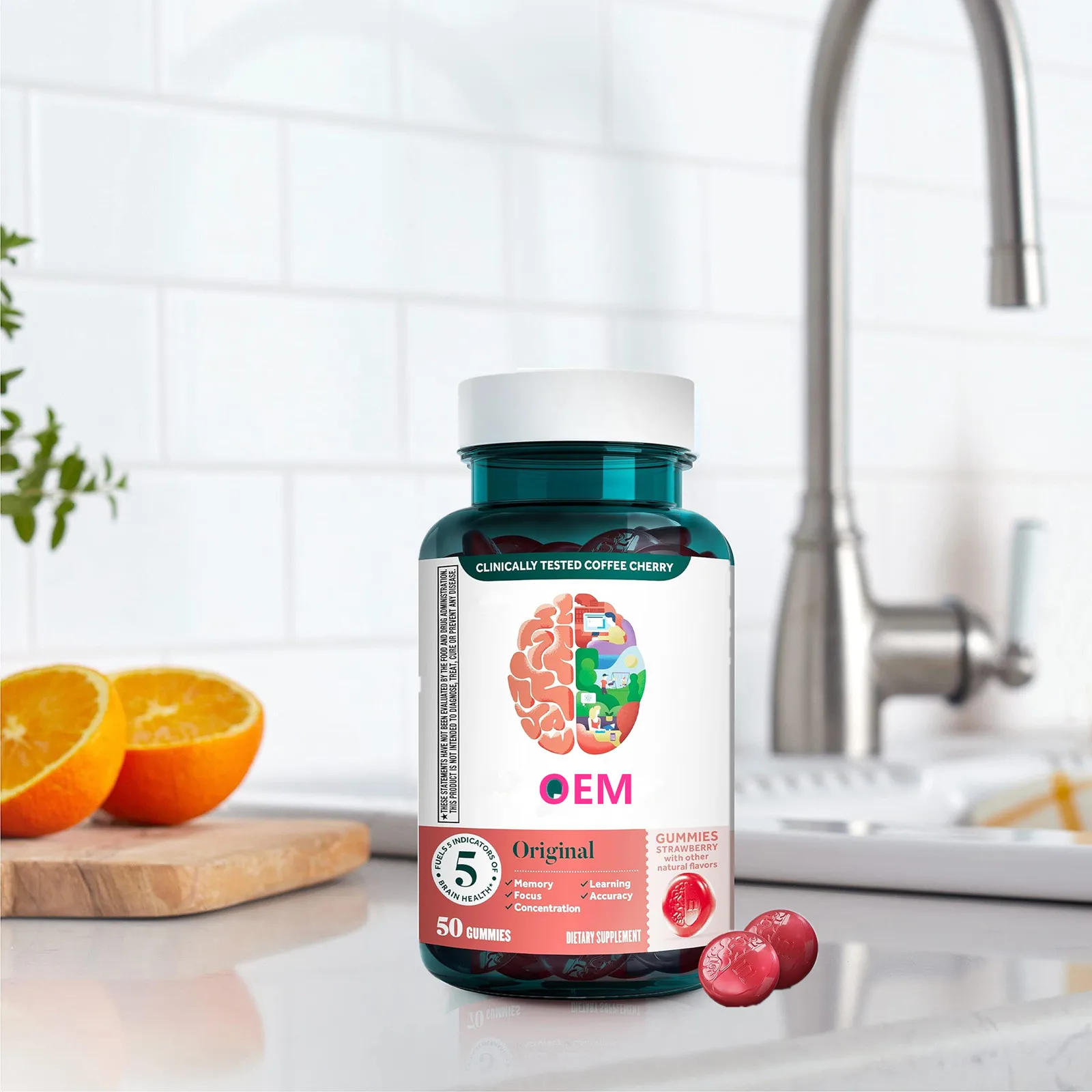 Brain Supplement for Memory and Concentration Imagination Filled with Phosphatidylserine and Neurofactors Brain Gummies