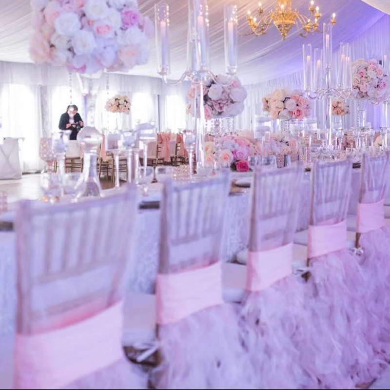 Hot Sale Romantic Organza Belt Wedding Banquet Decoration Chair Sashes Ribbons on Cotton or Spandex Covers
