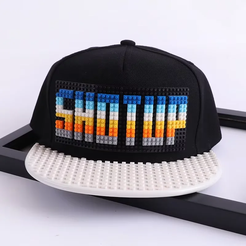 Cartoon Patchwork Baseball Caps DIY Blocks Snapback Hats Hip Hop Cool Beast With Fangs Snapback Cap
