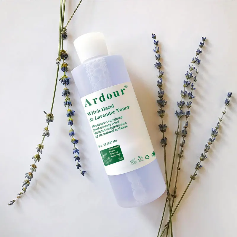 Custom logo Lavender Facial Toner for Aging Skin  reactive foil Lavender Rose Water and Aloe Vera for Combination or Dry Skin