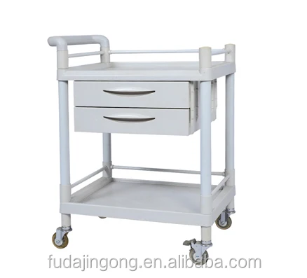 Manufacturer direct hospital medicine plastic drawer medical trolley with wheels