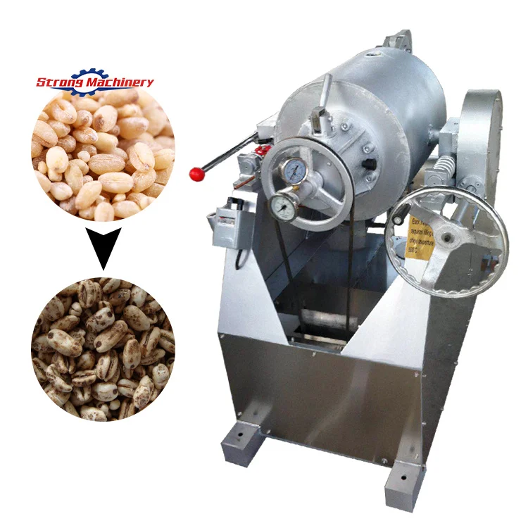 Commercial Industrial Wheat Corn Rice Hot Air Puff Expanding Machine Popcorn Popper Maize Poping Puffed Snacks Making Machine