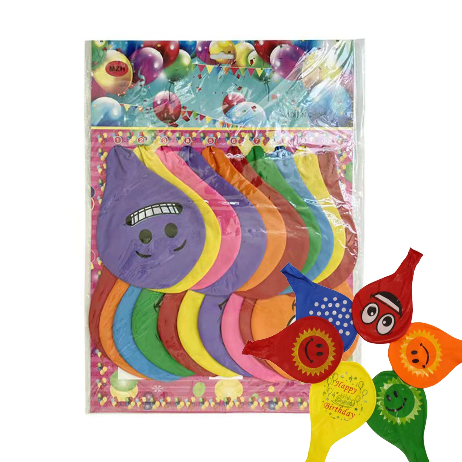 Wholesale Assorted latex balloons Card packing ballons card large flat latex balloon set for kids game for party game