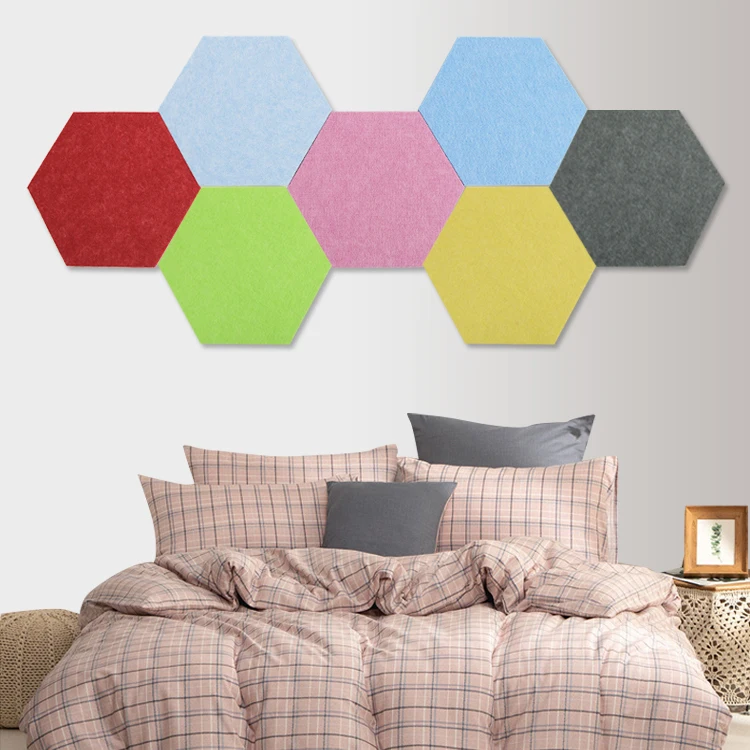 pet 3d hexagon polyester fiber acoustic panel wall