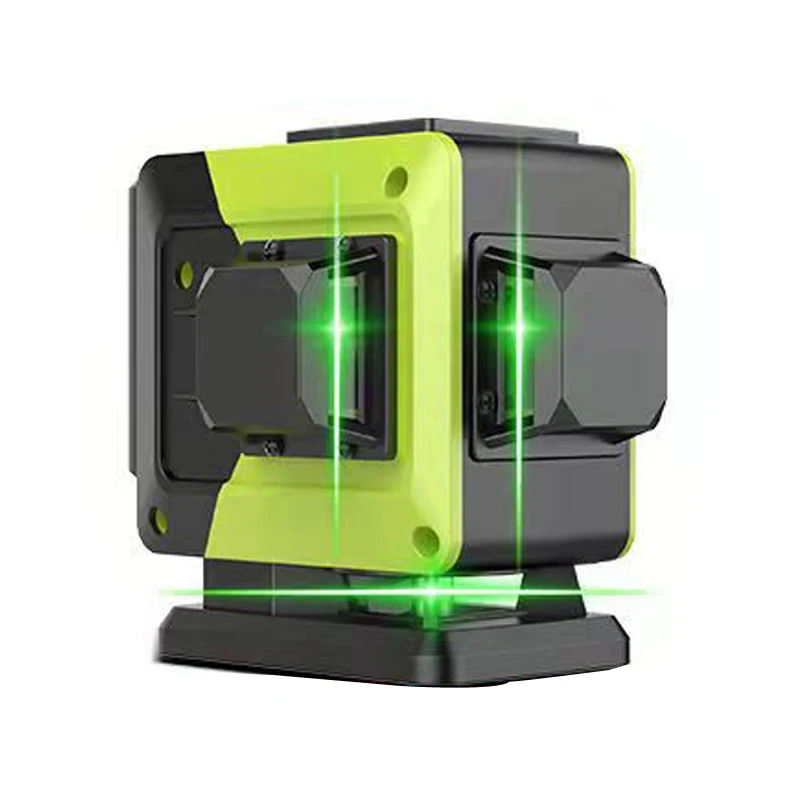 Green light 12lines 3D 360 degree rotating infrared laser level meter and line meter kit