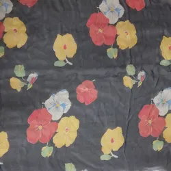 8mm big large flower printed  pure silk crinkle georgette GGT fabric for dress