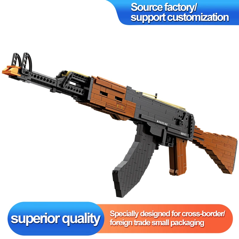 SL 1166PCS Sniper Rifle AK47 Military Weapon Model Building Blocks Sets Gun Toys