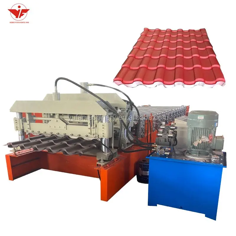 2022 Azerbaijan baku sheet glazed roof tile roll forming machine steel coil mould equipment