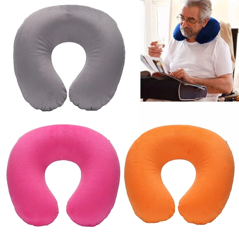 Hot Sale Travel Accessories Micro beads Neck Support U-Shape Comfortable Travel Pillow for Airplane Train Cat with Snap