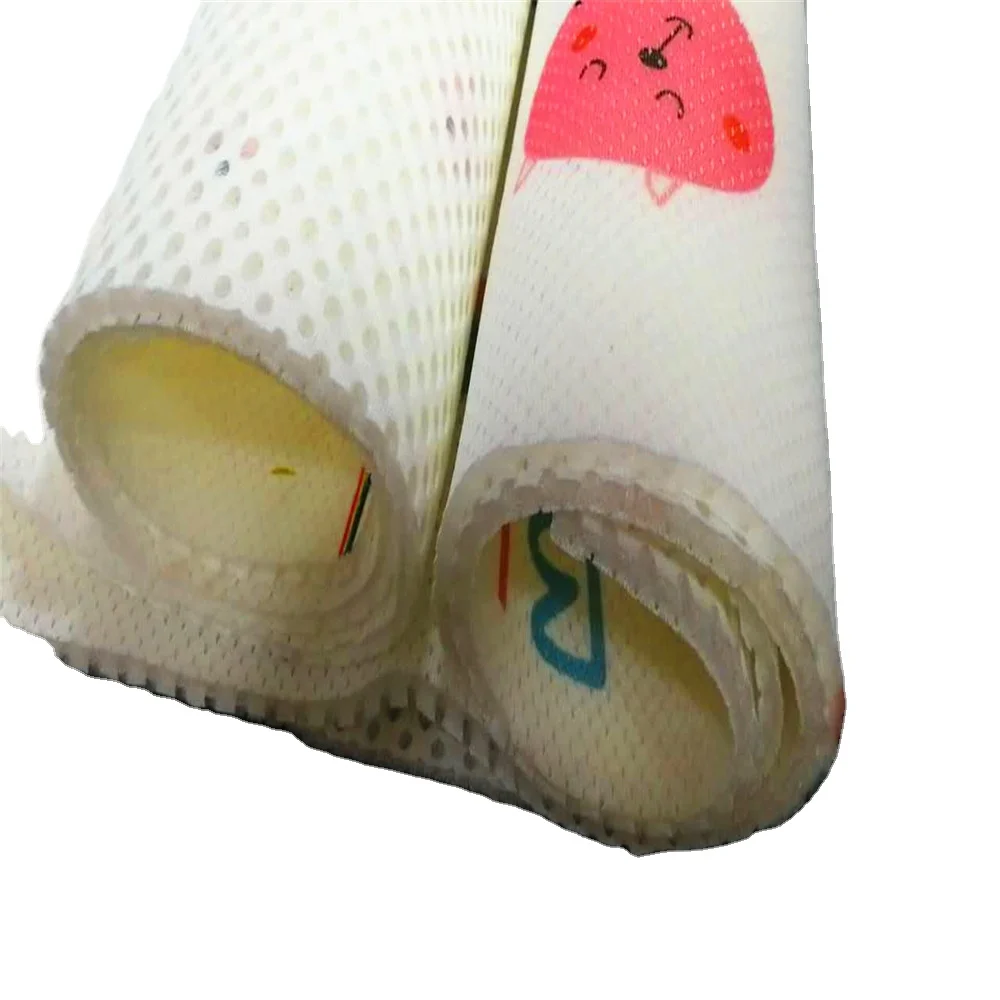 0.5-1cm printed 3d air sandwich mesh fabric  100%polyester custom Bedding fabric for mat  mattress