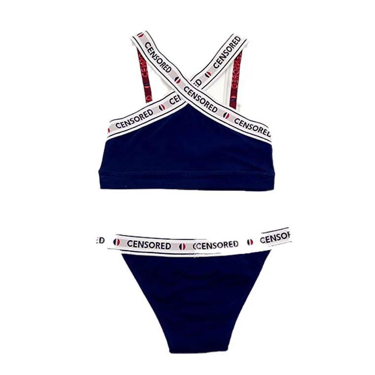 
Young ladies cotton bra brief set youth girl comfortable bra cotton printed underwear set 