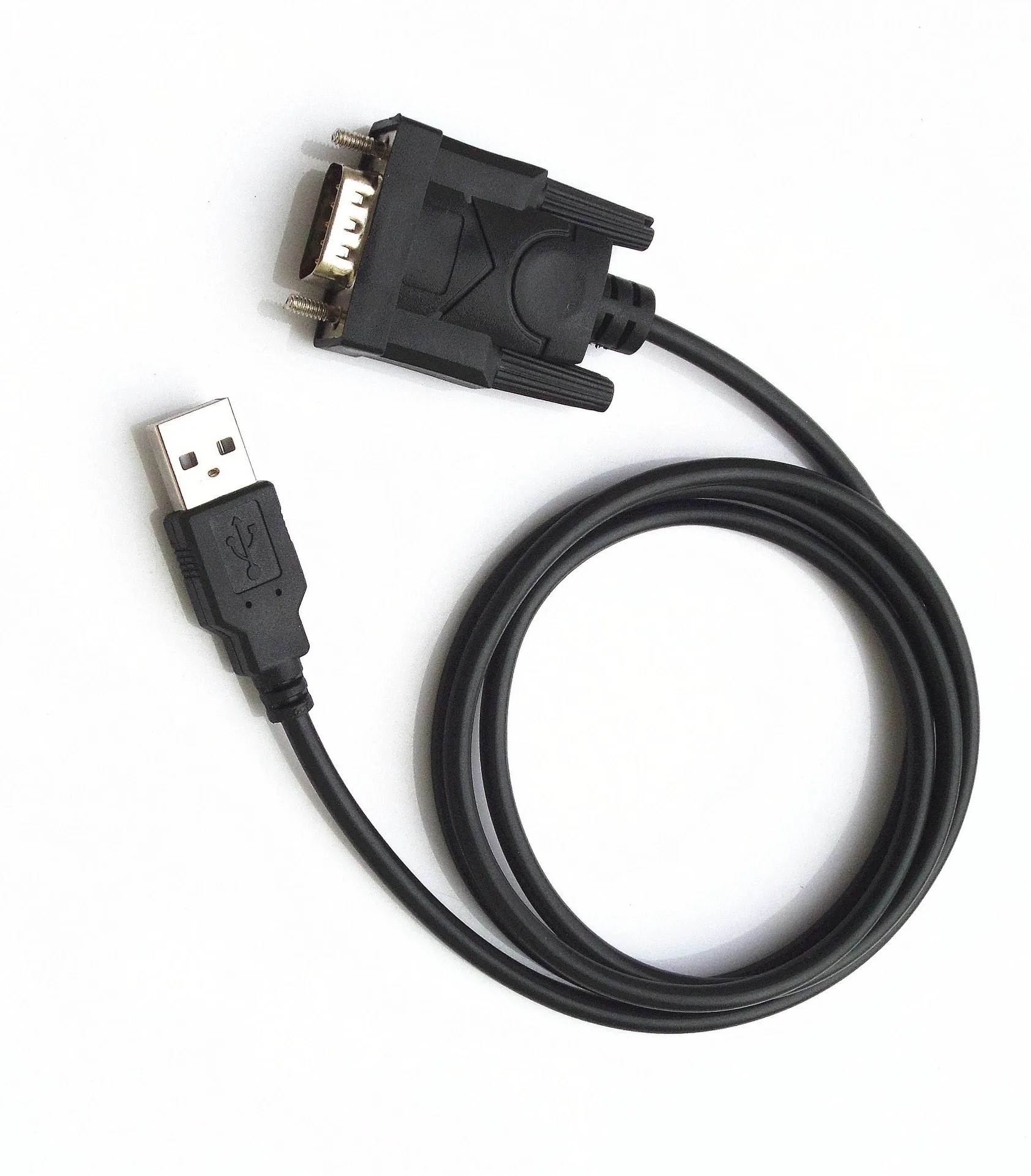 USB A male to DB9 male with IC inside, black, 2.5m