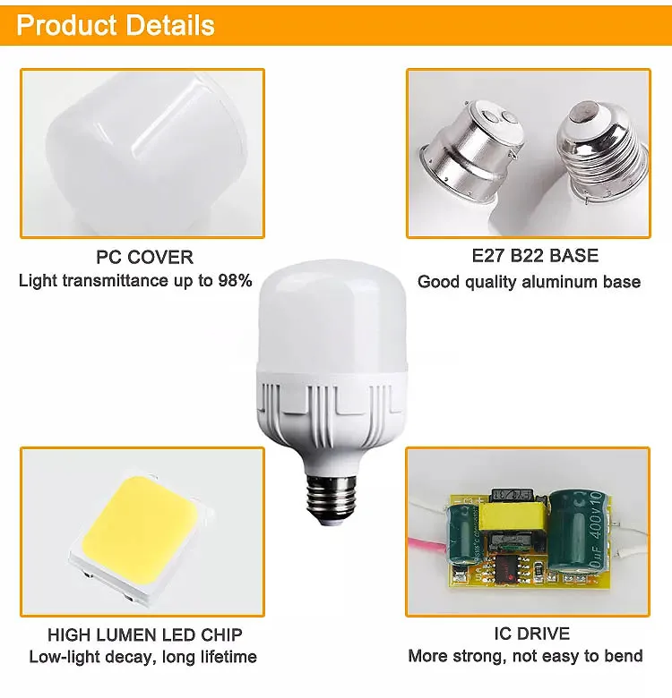 China Supply Bulb Raw Materials Skd Led Bulb Aluminum Housing Pc Cover Smd2835 Led Chip