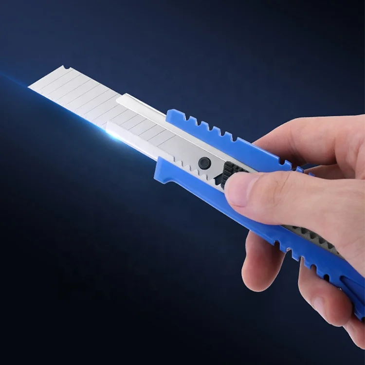 Wholesale 18mm Utility Knife Retractable Blade Box Cutter Knives Folding Knife with Snap Off Lock