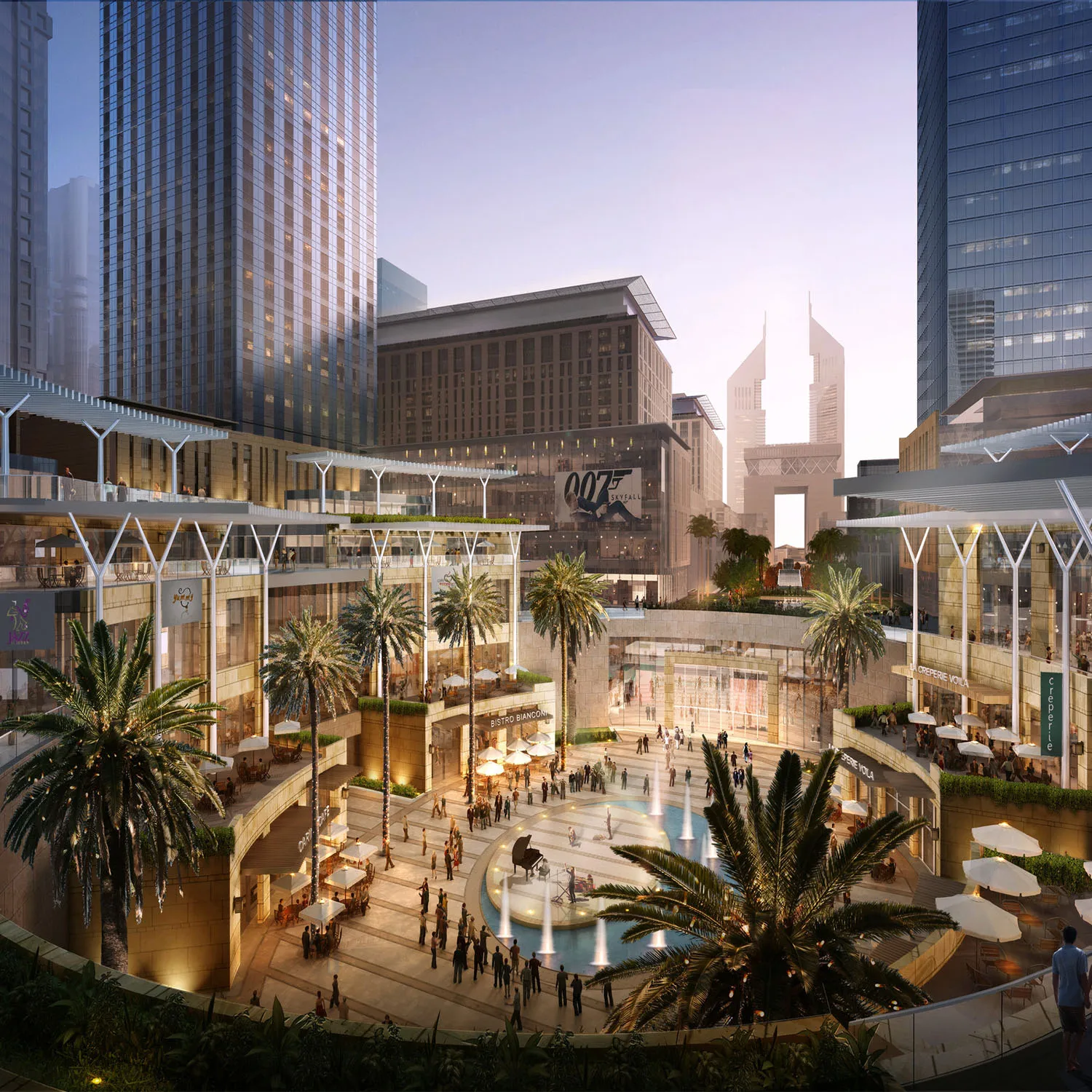 Yirong Custom Fake King Palm Tropical Ornamental Plastic Fiberglass Planttall Giant Big Artificial Palm Coconut Tree For Hotel