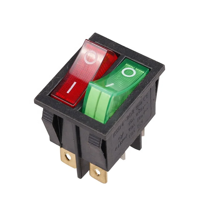 KCD3 двойной кулисный переключатель 16A 250V 20A 125V 2 Позиция 6 Pin мощность лодки коробкой многопозиционного переключателя оборудование выключатель с точечной светодиодной подсветкой клавиш