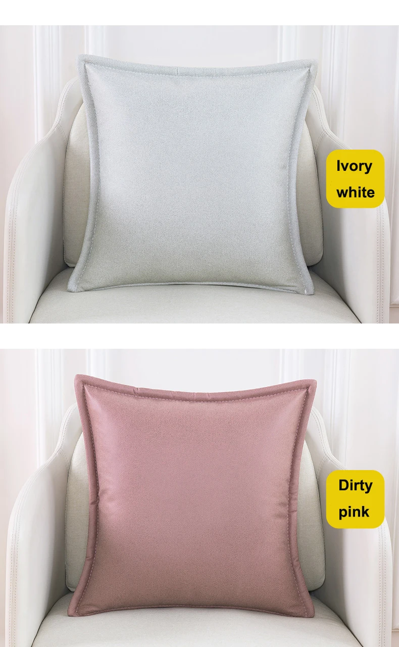 Technology cloth pillow  light luxury living room sofa high-end leather cushion pillowcase modern cushion lumbar pillow