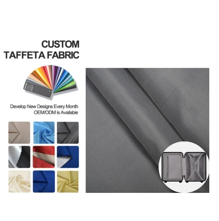 Wholesale Custom Colorful High Quality 210T 100% Polyester Fabric Plain Taffeta Lining Fabric for Tent bag