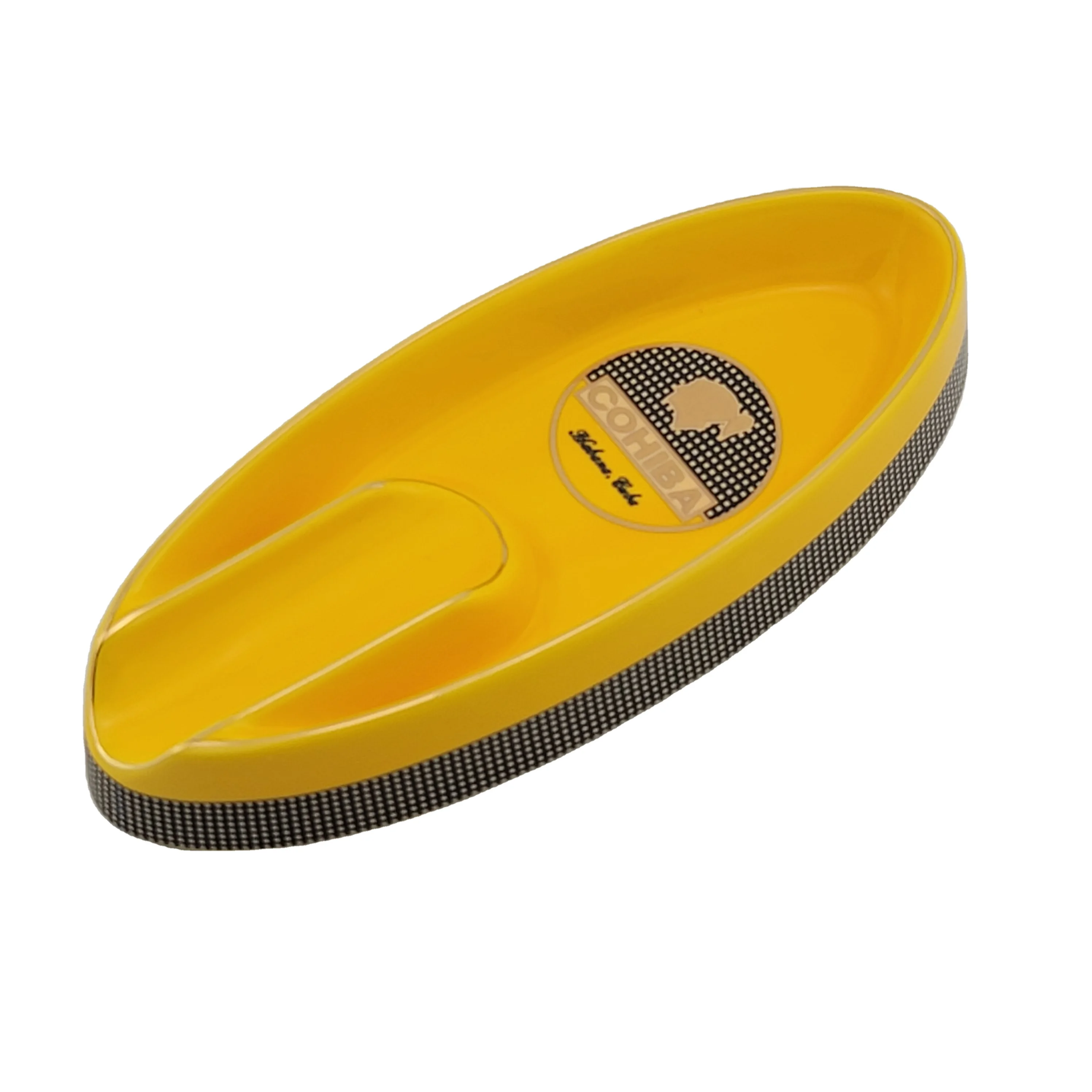 high quality ceramic cigar ashtray boat shape gold rim single cigar porcelain