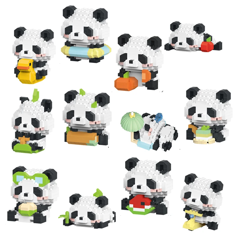 W1508 Animal Series Micro Building Blocks Mini Brick Panda Puzzle DIY Figure Toys Micro Particle Block For Christmas Gift