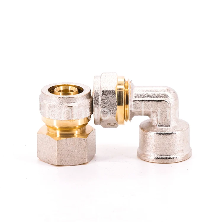 Brass Equal Male Elbow with Mobil Nut Press Fitting Hexagon Female Stainless Steel 304 Forged 16 18 20 25 26 32 Mm CW617 Brass