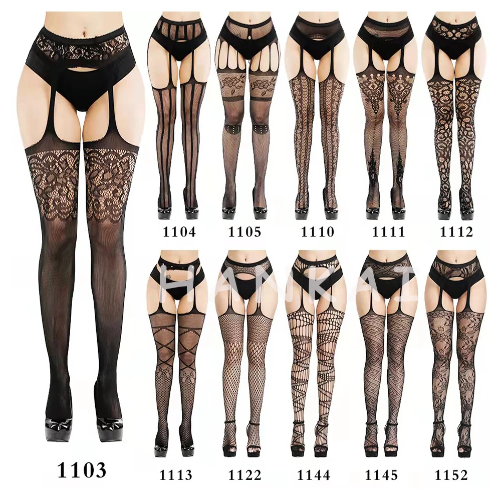 Wholesale High Quality Tights Women Sexy Fashion Standard OEM ODM Print Knitted Crotchless Pantyhose Fishnet Stockings